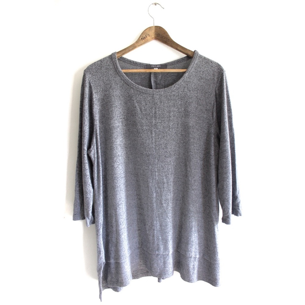 Coin 1804 Long Sleeve Pleat Tiered Button Back Tunic 2X Preowned